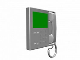 Corded wall phone 3d model preview