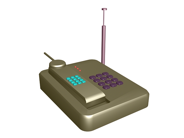 Low poly cordless phone 3d rendering