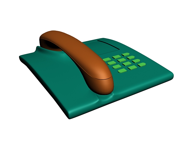 Blue telephone 3d rendering