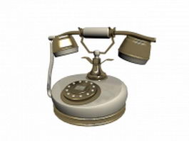 Vintage rotary dial telephone 3d model preview