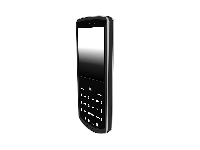 Black cell phone 3d rendering