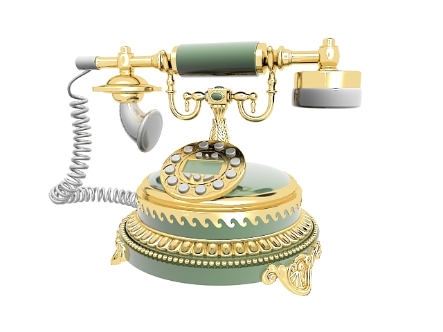 Luxury vintage telephone 3d rendering