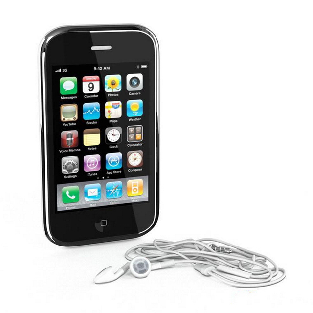 iPhone 5 with earphone 3d rendering