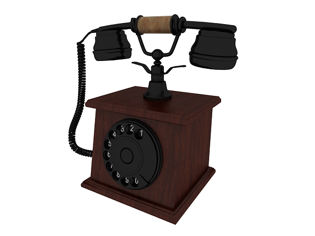 Vintage style telephone 3d rendering