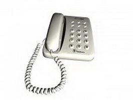 White telephone 3d model preview