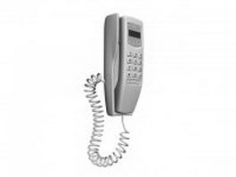 White wall phone 3d model preview