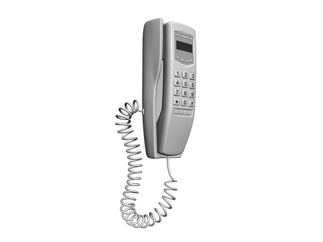 White wall phone 3d rendering