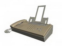 Sharp fax machine 3d model preview