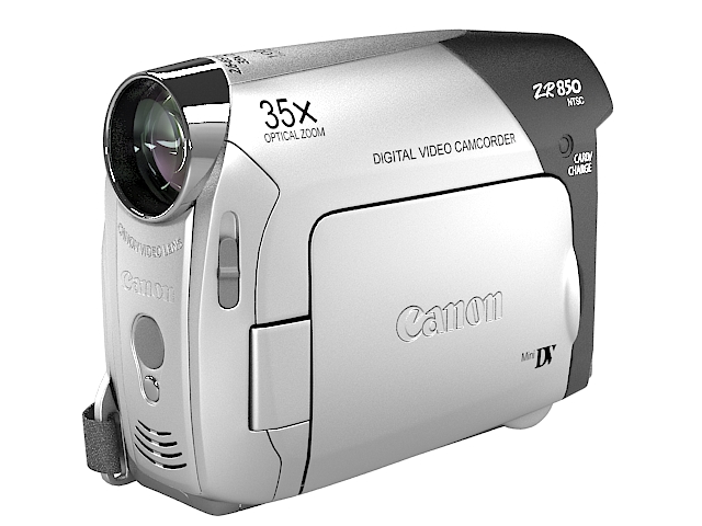 Canon ZR850 video camera 3d rendering