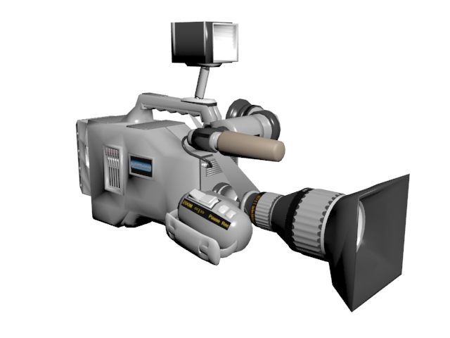 Professional TV camcorder 3d rendering