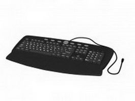 104-key PC US English QWERTY keyboard 3d model preview