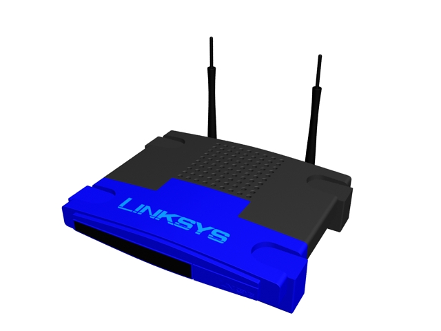 Wireless Linksys router 3d rendering