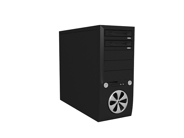 Advanced PC tower case 3d rendering