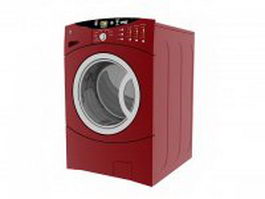 Red automatic washer 3d model preview