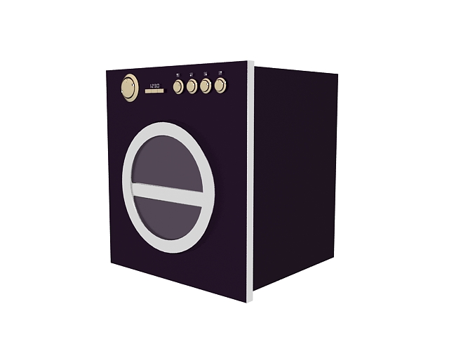 Horizontal-axis clothes washer 3d rendering