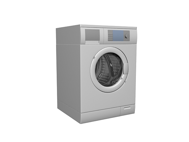 Front-loading laundry machine 3d rendering