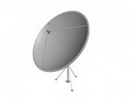satellite TV receiver dish 3d model preview