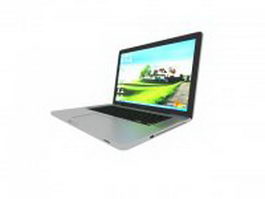 Silver laptop 3d preview