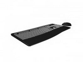 Keyboard with mouse 3d model preview