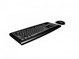 Benq keyboard and mouse 3d model preview