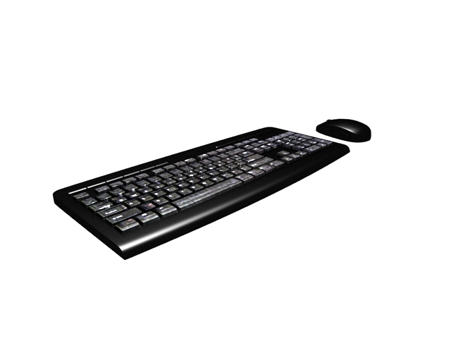 Benq keyboard and mouse 3d rendering