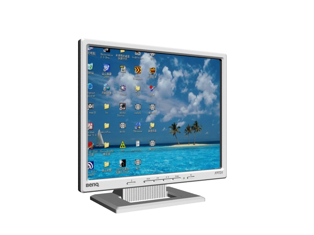 BenQ LCD monitor 3d rendering