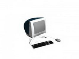 iMac G3 blue 3d model preview