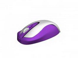 Purple wireless optical mouse 3d model preview