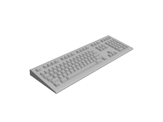 White computer keyboard 3d rendering
