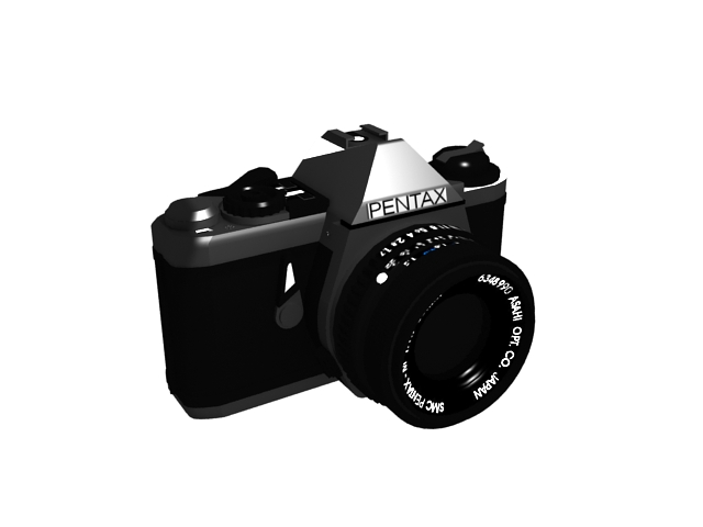 Vintage Pentax camera 3d rendering