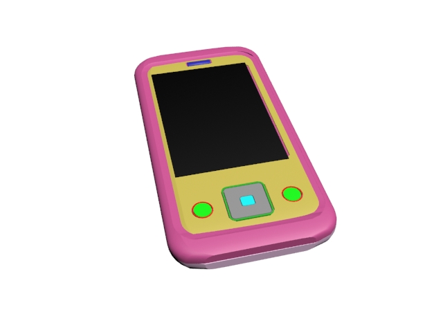 Touch screen mobile phone 3d rendering