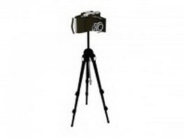 Camera with tripod 3d model preview