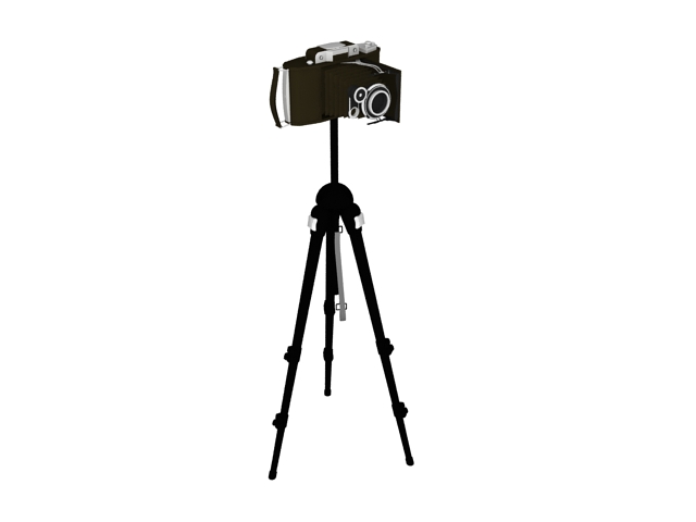 Camera with tripod 3d rendering