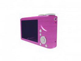 Pink digital camera 3d model preview