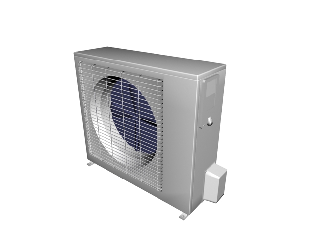 Outside unit of split air conditioner 3d rendering