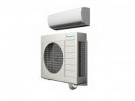 Split-system air conditioner 3d model preview