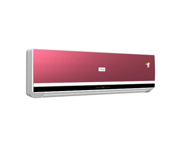 Pink wall air-conditioner 3d rendering