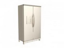 Kitchen stainless steel freezer refrigerator 3d model preview