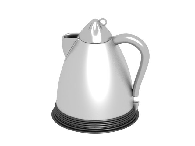 Modern electric kettle 3d rendering