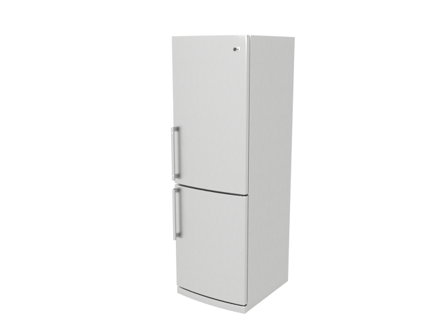 LG stainless steel fridge freezer 3d rendering