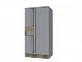 Side by side refrigerator 3d model preview