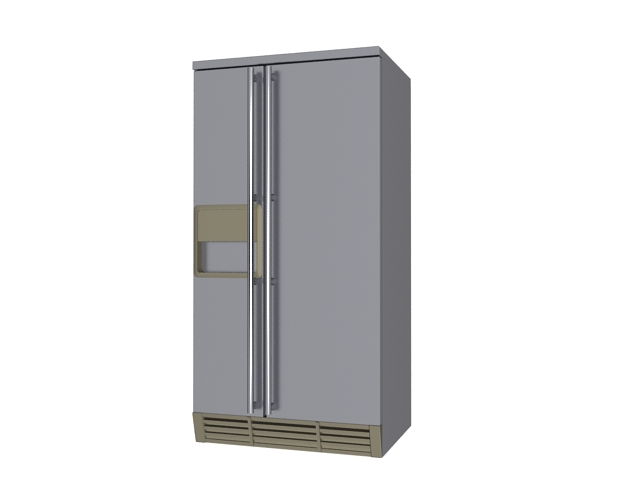 Side by side refrigerator 3d rendering