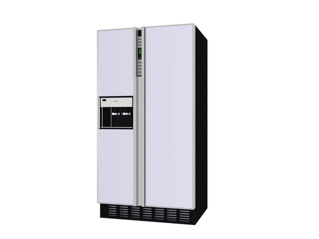 Refrigerator with dispenser 3d rendering