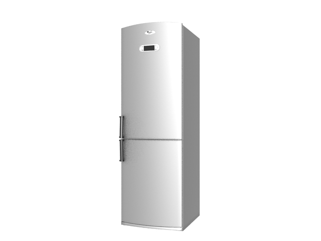 Whirlpool refrigerator white 3d rendering