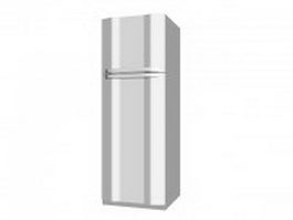 White top freezer refrigerator 3d preview