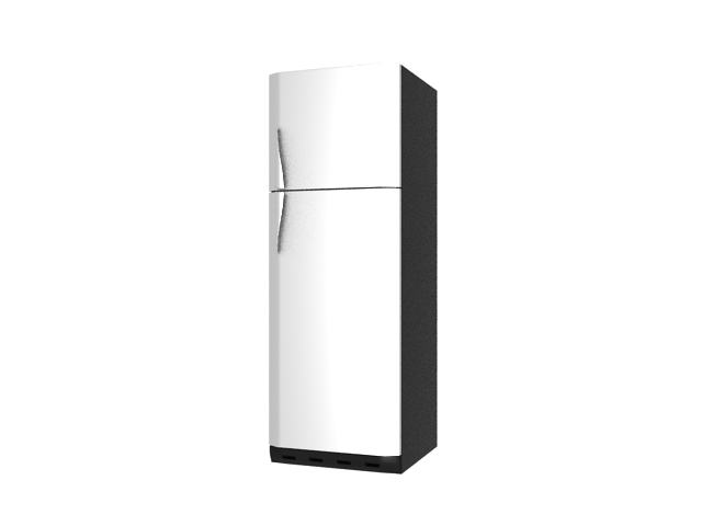 Top freezer refrigerator 3d rendering