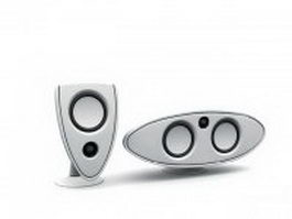 Desktop computer speakers 3d model preview