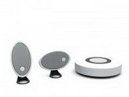 Desktop speaker system 3d model preview