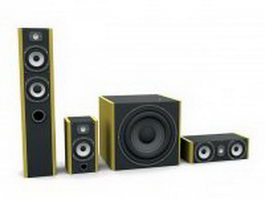 Home-Theater speaker system 3d model preview