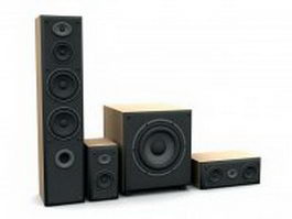 Home cinema speaker system 3d model preview